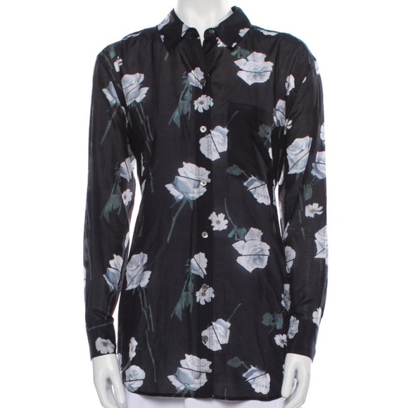 Equipment Blackwhite Cottonsilk Floral 